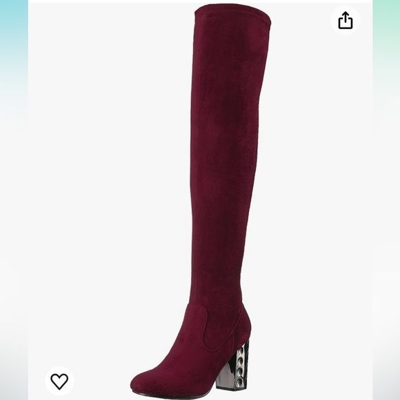 Maroon Over the Knee Carlos Santana Boots - Picture 2 of 7